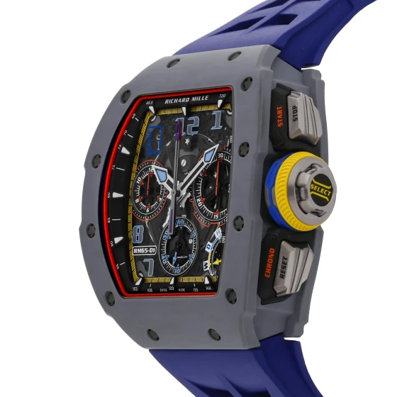 Richard Mille RM65-01 Split Chronograph Skeleton Gray Carbon Fiber Automatic Watch RM65-01 FQ